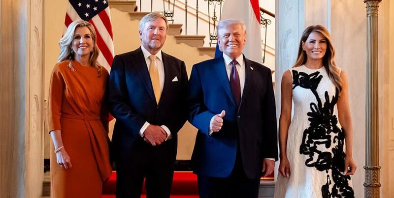 Rei Willem-Alexander i Reina Máxima ku bishita di trabou di peso polítiko na Merka